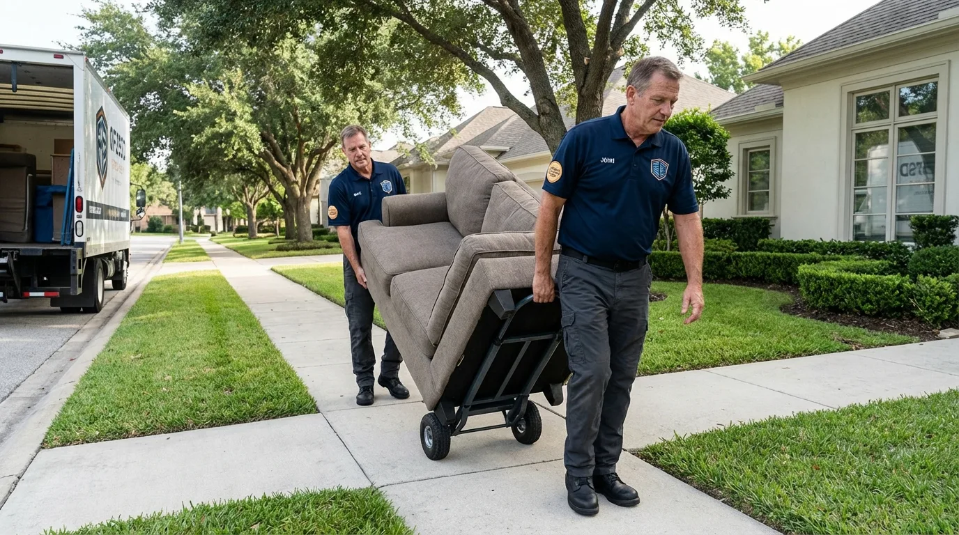 Local residential moving crew loading furniture in Hoxie, KS